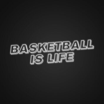 BASKETBALL IS LIFE LED-Neonschild für Sporthalle und Jugendzimmer