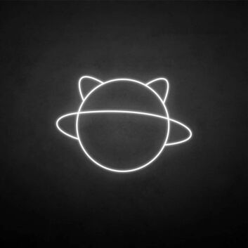 Planet mit Katzenohren LED-Neonschild Wohnzimmer Kinderzimmer