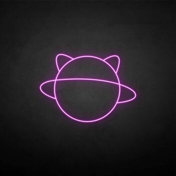Planet mit Katzenohren LED-Neonschild Wohnzimmer Kinderzimmer
