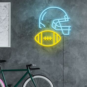 American Football Helm und Ball LED-Neonschild Sportbar Spielzimmer