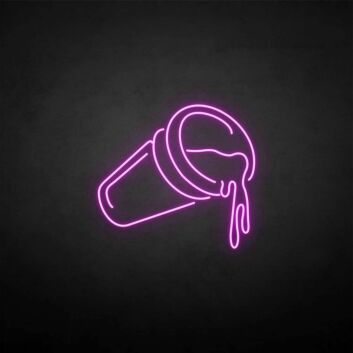 Becher mit auslaufendem Getränk LED-Neonschild für Bar Club