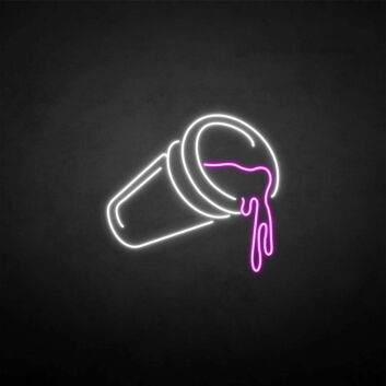 Becher mit auslaufendem Getränk LED-Neonschild für Bar Club