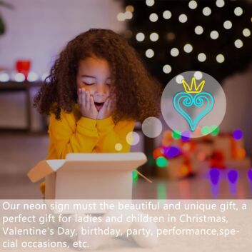 Herz mit Krone LED-Neonschild Wohnzimmer Schlafzimmer