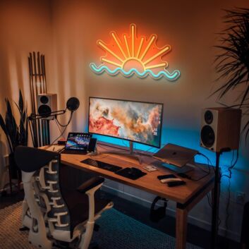 Sonnenaufgang über Wellen LED-Neonschild Wohnzimmer Schlafzimmer
