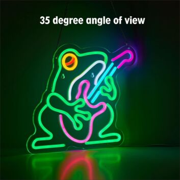 Frosch mit E-Gitarre LED-Neonschild für Bar oder Musikzimmer