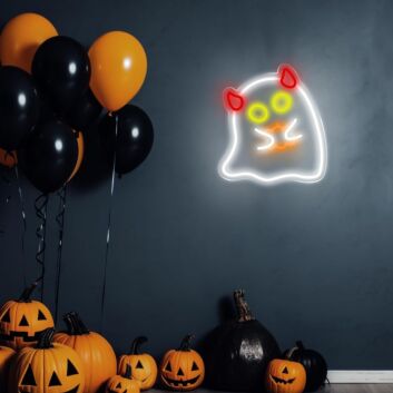 Geist mit Katzenohren LED-Neonschild für Halloween Party