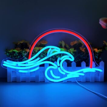 Meereswelle mit Sonnenuntergang LED-Neonschild Schlafzimmer Wohnzimmer