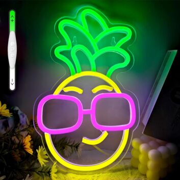 Ananas mit Sonnenbrille LED-Neonschild für Wohnzimmer Bar