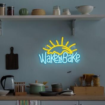 Wake n Bake LED-Neonschild für Bäckerei Café