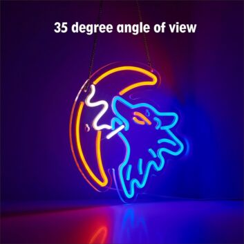 heulender Wolf mit Mond LED-Neonschild Wohnzimmer Bar