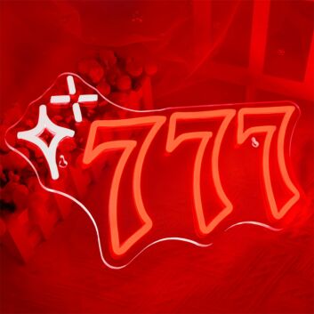 777 LED Neon Zahl als dekorative Wandbeleuchtung