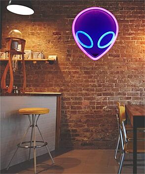 Alienkopf LED-Neonschild für Gaming und Wohnzimmer