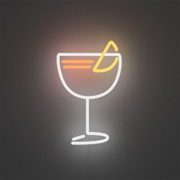 Cocktailglas mit Zitronenscheibe LED-Neonschild Bar Wohnzimmer