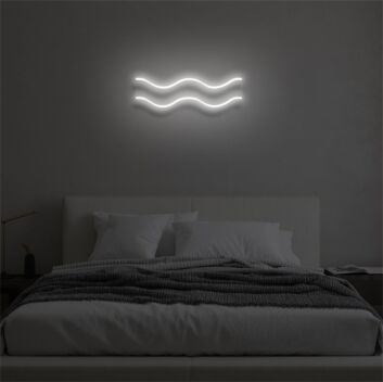 Wellenlinien LED-Neonschild Schlafzimmer Wohnzimmer