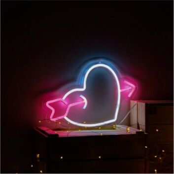 Herz mit Pfeil LED-Neonschild Wohnzimmer Schlafzimmer