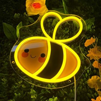 lächelnde Biene LED-Neonschild für Kinderzimmer Wohnzimmer