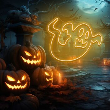 Geisterfigur LED-Neonschild für Halloween Party