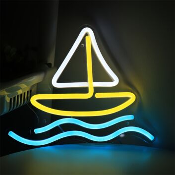 Segelboot auf Wellen LED-Neonschild Wohnzimmer Kinderzimmer