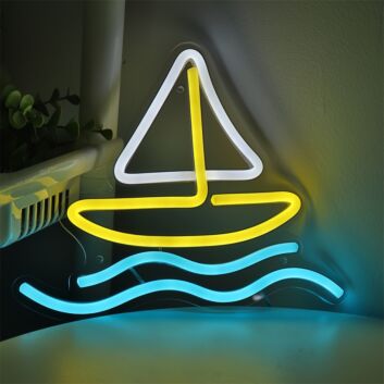 Segelboot auf Wellen LED-Neonschild Wohnzimmer Kinderzimmer