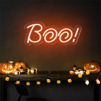 Boo! LED-Neonschild für Halloween Party