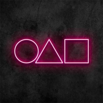 Kreis Dreieck Quadrat Symbole LED-Neonschild für Gamingzimmer Wohnzimmer