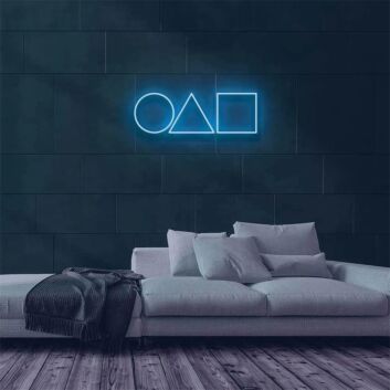Kreis Dreieck Quadrat Symbole LED-Neonschild für Gamingzimmer Wohnzimmer