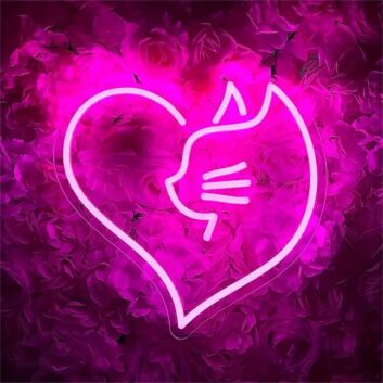 Brighten Your Spaces: Cat And Love LED Neon Sign for Stylish Home Decor, Quirky Office Appeal, and Vibrant Bar Vibrations