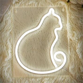 sitzende Katze Silhouette LED-Neonschild Wohnzimmer Schlafzimmer