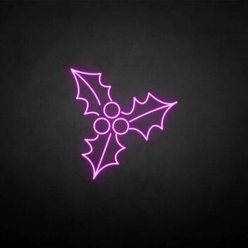 Stechpalmenzweig mit Beeren LED-Neonschild Weihnachten Wohnzimmer