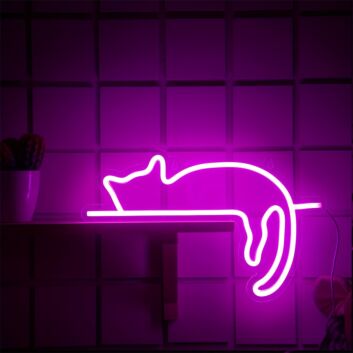 schlafende Katze LED-Neonschild Schlafzimmer Wohnzimmer