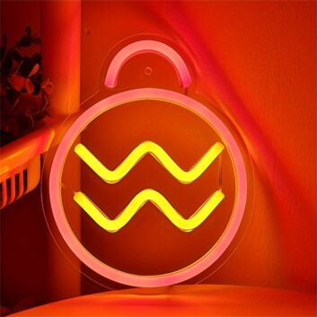 Weihnachtskugel mit Wellenmuster LED-Neonschild