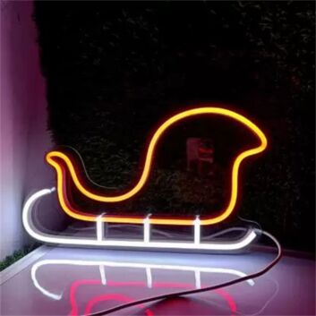 Weihnachtsschlitten als LED-Neonschild