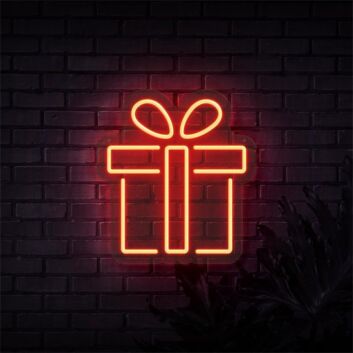 Brighten Up Your Festivities: Christmas Present LED Neon Sign Sketch and Etch Us for a Dazzling Home, Office, or Store Decoration.