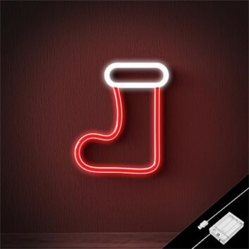 Brighten Your Festive Celebrations and Storefronts with Christmas Stocking Red LED Neon Sign.