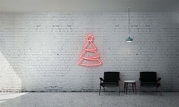 Weihnachtsbaum mit Stern LED-Neonschild Wohnzimmer Weihnachtsdekoration
