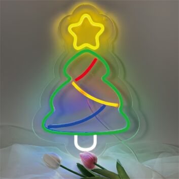 Weihnachtsbaum mit Stern LED-Neonschild für Wohnzimmer Weihnachtsdekoration