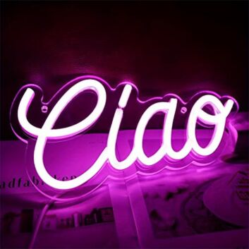 Ciao LED Neon Schriftzug als dekorative Wandbeleuchtung
