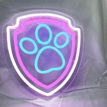 Pfotenabdruck im Schild LED-Neonschild für Haustierladen Tierarztpraxis