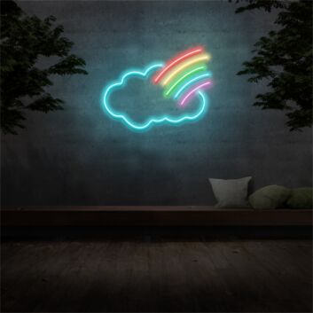 Wolke mit Regenbogen LED-Neonschild Wohnzimmer Kinderzimmer