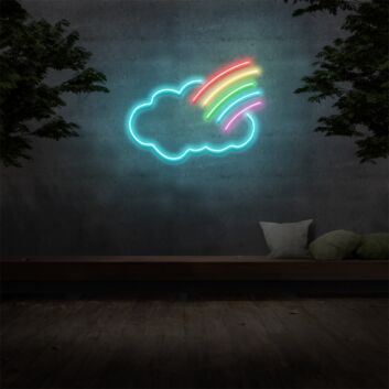 Wolke mit Regenbogen LED-Neonschild Wohnzimmer Kinderzimmer