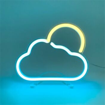 Wolke mit Sonne LED-Neonschild für Kinderzimmer Wohnzimmer