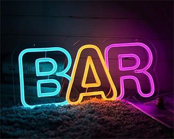 BAR LED Neonschild in Neonfarben für Bar Club und Lounge