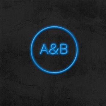 Custom Circle Initials A and B LED Neon Sign: Perfect for Weddings, Home Decor, and Trendy Bar Settings
