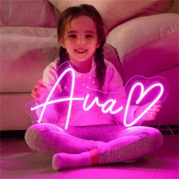 Ava ❤ LED-Neonschild für Kinderzimmer Geburtstag
