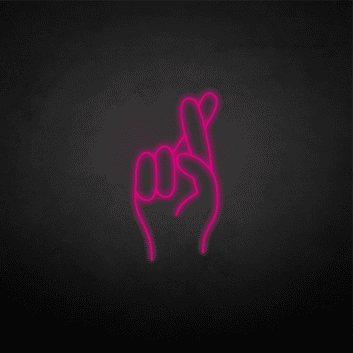 Hand mit gekreuzten Fingern LED-Neonschild für Schlafzimmer Wohnzimmer