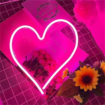 Herzform LED-Neonschild für Schlafzimmer Wohnzimmer