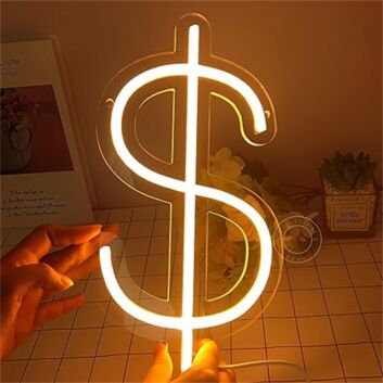 Dollarzeichen LED-Neonschild für Bar und Shop