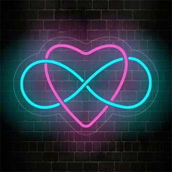 Herz mit Unendlichkeitssymbol LED-Neonschild Wohnzimmer Schlafzimmer