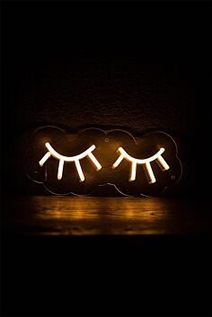 geschlossene Augen LED-Neonschild für Schlafzimmer und Kinderzimmer