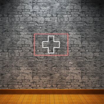 Kreuzsymbol LED-Neonschild für Praxis und Apotheke